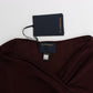 Elegant Purple Keyhole Wool Sweater