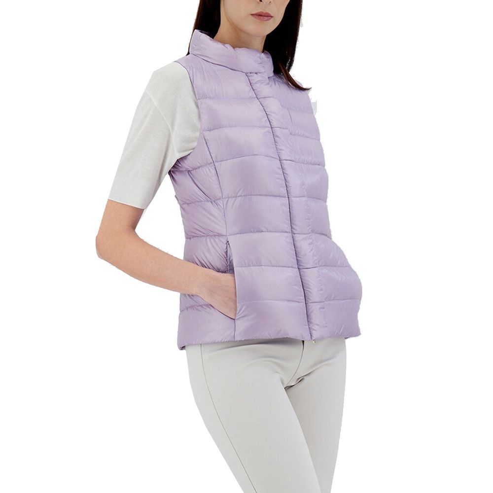 Purple Polyamide Sleveless Jacket