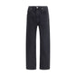 Black Cotton Straight-Leg Jeans