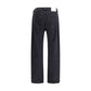 Black Cotton Straight-Leg Jeans