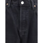 Black Cotton Straight-Leg Jeans