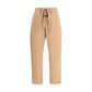 Beige Cotton Casual Pants