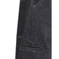 Blue Cotton Straight-Leg Jeans