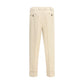 Beige Cotton Casual Pants