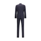 Blue Fleece Wool Two-Piece Suit