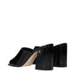 Black Leather Platform Sandals