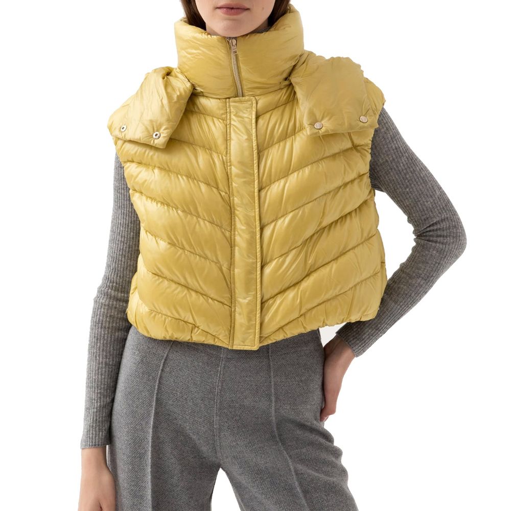 Yellow Polyamide Sleveless Jacket