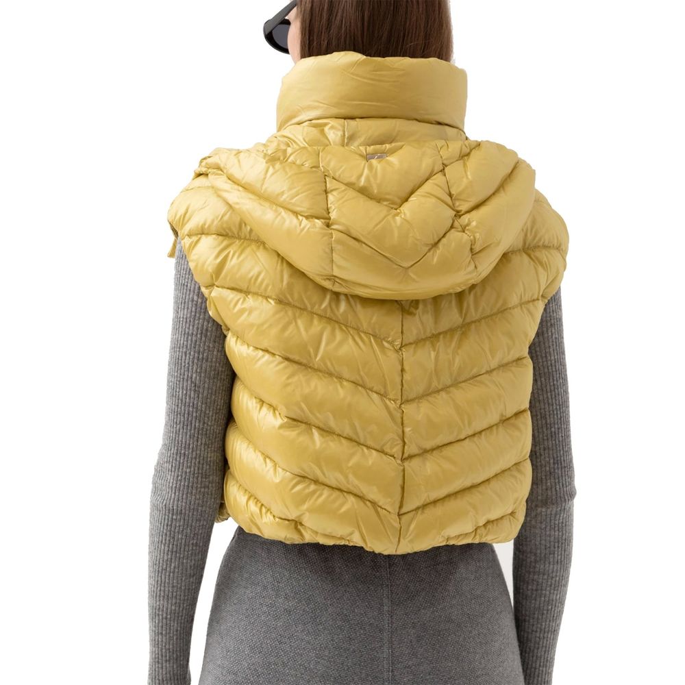Yellow Polyamide Sleveless Jacket