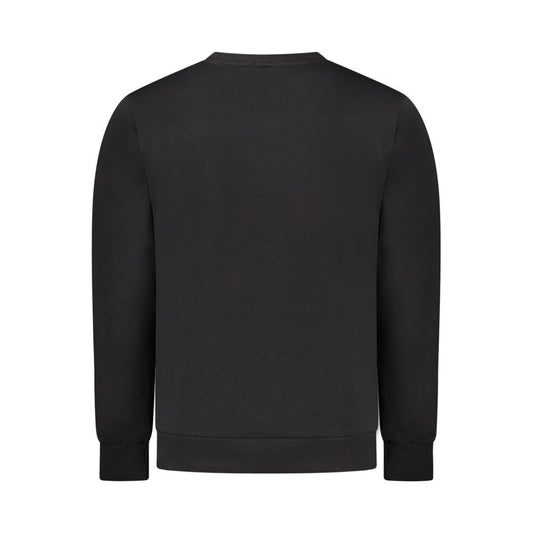Black Cotton Men Sweatshirt