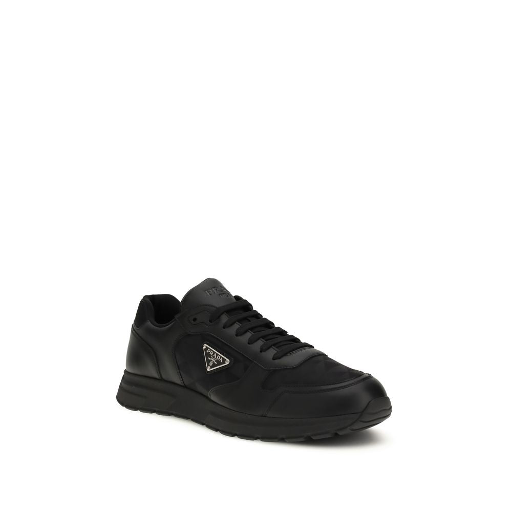 Black Recycled Polyamide Athletic Sneakers