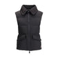 Black Polyester Sleveless Jacket