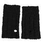 Black Virgin Wool Knitted Fingerless Men Gloves