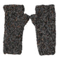 Gray Virgin Wool Knitted Fingerless Men Gloves