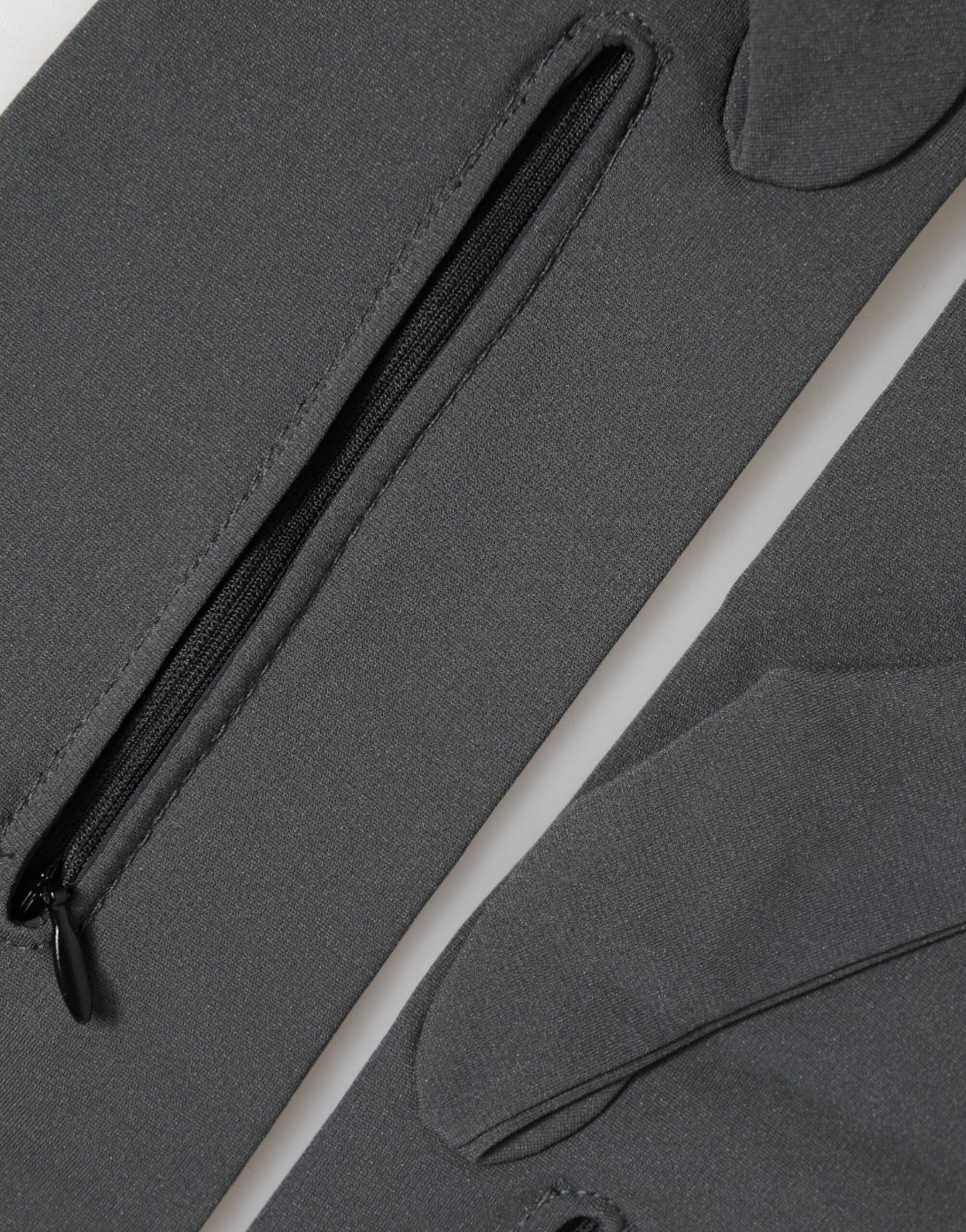 Dark Gray Viscose Elbow Length Mitten Men Gloves