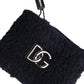 Black Polyester Logo Plaque Men One Size Wristband