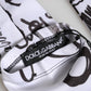 Black White DG Logo Elbow Length Mitten Gloves