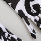 Black White DG Logo Elbow Length Mitten Gloves