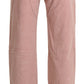 Cotton Pink High Waist Straight Trouser Pants