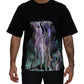 Cotton Black Printed Crewneck Tee T-shirt