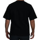 Cotton Black Printed Crewneck Tee T-shirt