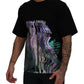 Cotton Black Printed Crewneck Tee T-shirt