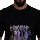 Cotton Black Printed Crewneck Tee T-shirt