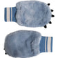 Blue Acrylic Knitted Fur Wrist Mitten Gloves