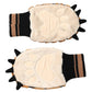 Brown Tiger Knitted Fur Wrist Mitten One Size Gloves