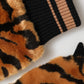 Brown Tiger Knitted Fur Wrist Mitten One Size Gloves