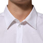 White Cotton Collared Long Sleeve Men Dress Shirt