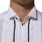 White Cotton Collared Long Sleeve GOLD Dress  Shirt