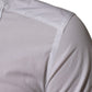 White Cotton Collared Long Sleeve GOLD Dress  Shirt