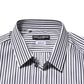 Black White Stripes Men GOLD Dress Shirt