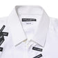 White Logo Cotton Collared GOLD Dress Shirt