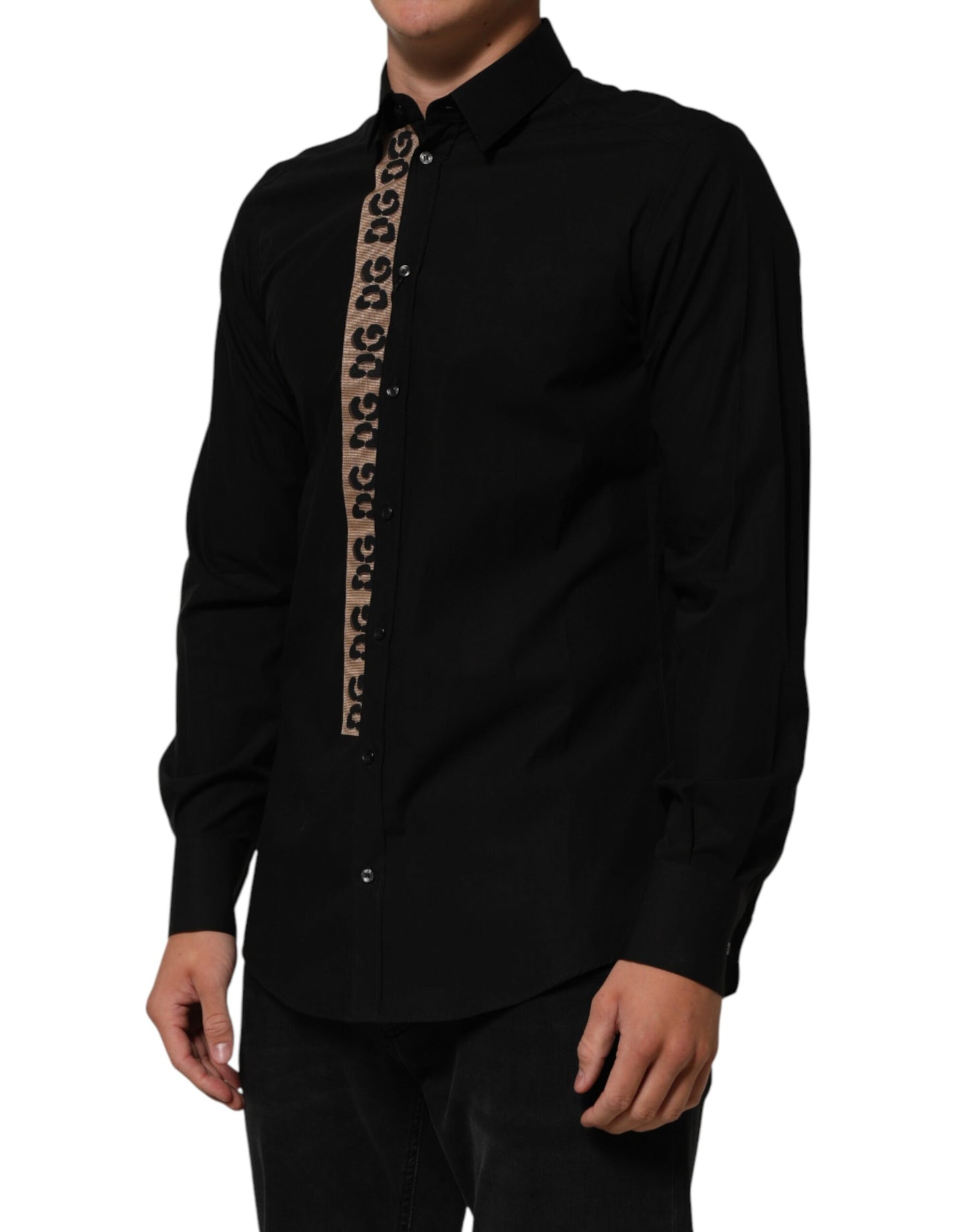 Black DG Cotton Collared MARTINI Dress Shirt