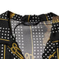 Black Dotted Tassel Silk Button Down Shirt