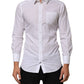 White Cotton Collared Men GOLD Dress Shirt