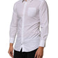 White Cotton Collared Men GOLD Dress Shirt
