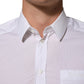 White Cotton Collared Men GOLD Dress Shirt