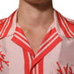 Shirt Red Corals Short Sleeves Button Down