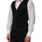 Black Wool Dress Formal Men Waistcoat Vest