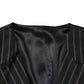 Black Stripes Wool Dress Men Waistcoat Vest