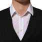 Black Polyester Dress Formal Waistcoat Vest