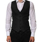 Black Wool Men Dress Formal Waistcoat Vest