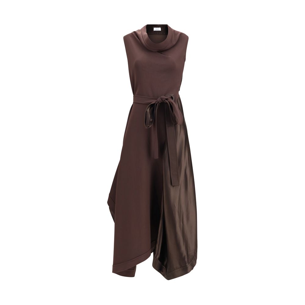 Brown Viscose Cocktail Dress