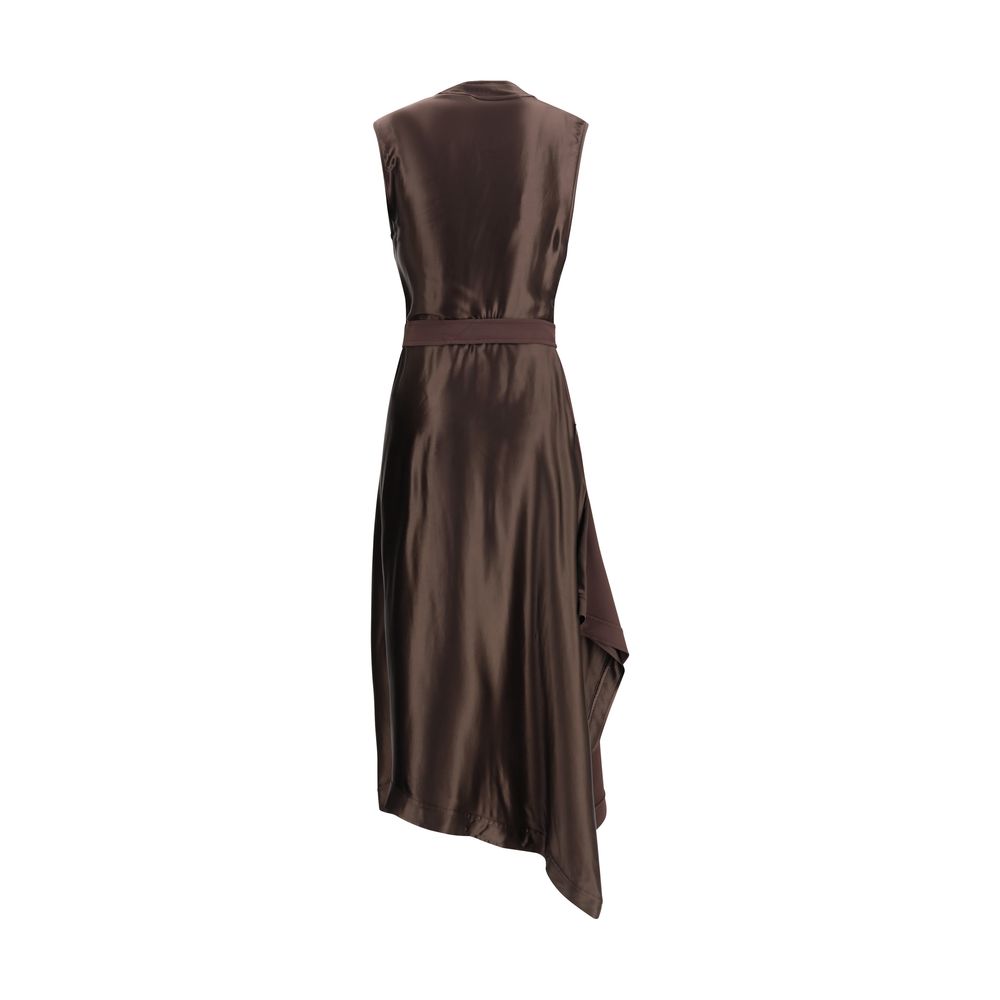 Brown Viscose Cocktail Dress