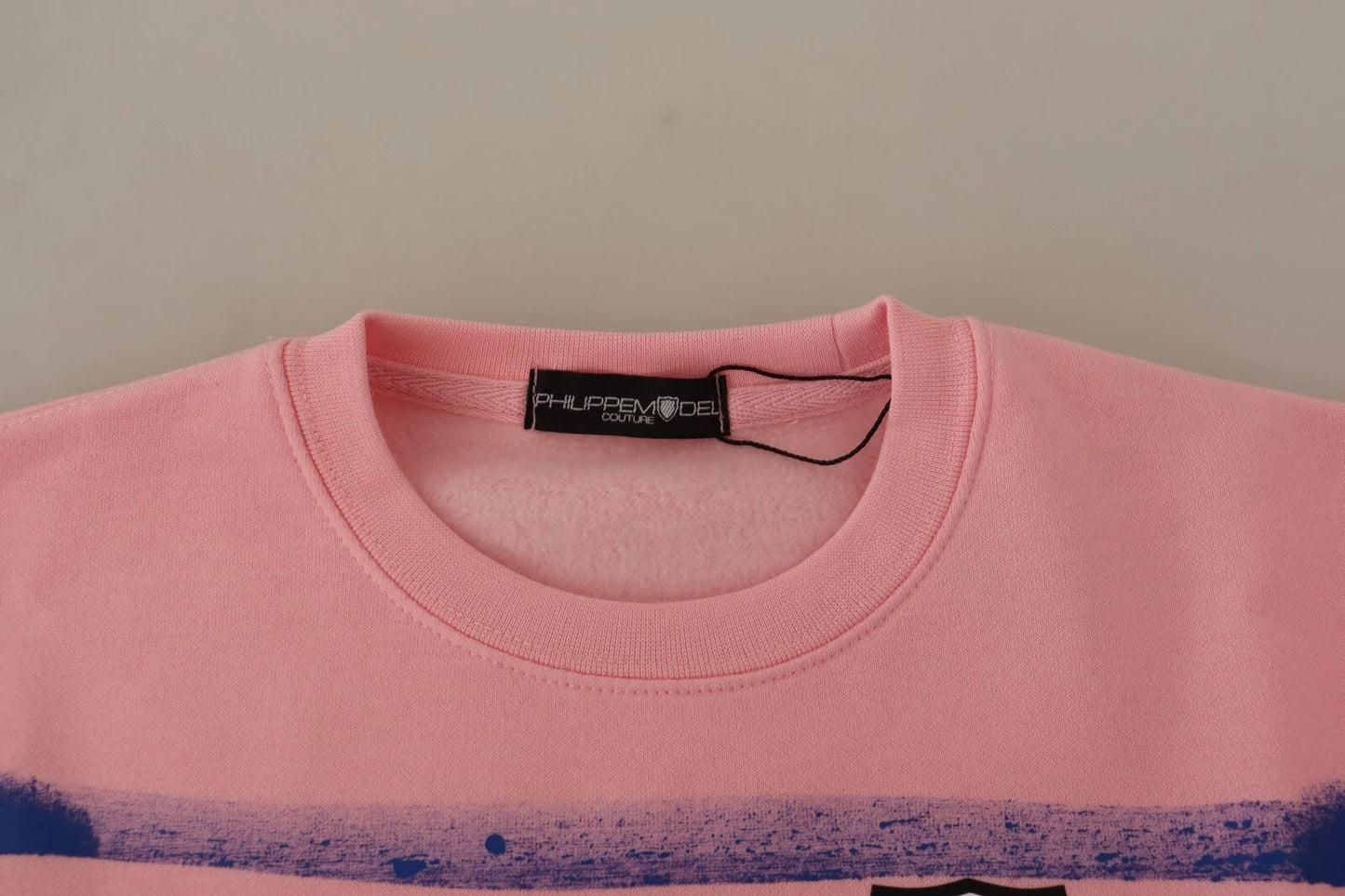 Pink Printed Long Sleeves Pullover Sweater