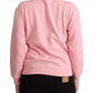 Pink Printed Long Sleeves Pullover Sweater