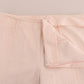 Beige Cotton Stretch Straight Trousers Pants