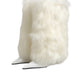 White Fur Pointed Knee High Stiletto Boots Shoes